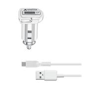 CARICABATTERIA AUTO CELLULARLINE Fast15W Kit USB-C Samsung da 15W, Bianco