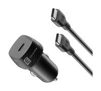CARICABATTERIA AUTO CELLULARLINE Fast25W USB-C kit Samsung da 25W, Nero