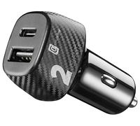 CARICABATTERIA AUTO CELLULARLINE Multicarica auto 2 porte da 20W, Nero