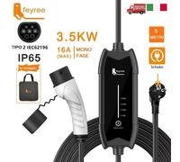 Caricabatteria AUTO ELETTRICA EV Tipo 2 8A 16A 5 metri monofase EVSE schuko EU
