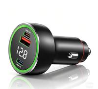 Caricabatteria auto SuperVooc 120W per OnePlus OPPO Realme telefoni table, orologi, 2 porte, display voltaggio, adattatore accendisigari 12V