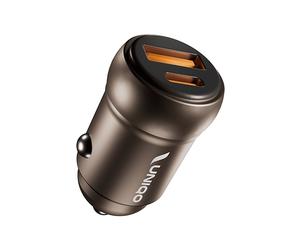 Caricabatteria Auto UNIQO Caricatore 12V Compatto Power Delivery, 30W, 1 x USB-A + Type-C PD 30W