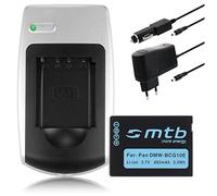 Caricabatteria + Batteria Compatibile con Panasonic DMW-BCG10E, Compatibile con Lumix DMC-3D1, TZ6, TZ7, TZ10, TZ18, TZ20, TZ22, TZ25, TZ30, TZ31, TZ35, TZ36, TZ65, ZS1, ZS3 .../ BCG10, BCG10PP