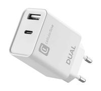 CARICABATTERIA CELLULARLINE Dual Charger da 20W, Bianco