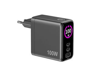 CARICABATTERIA CELLY Caricabatterie da viaggio 100W schermo integrato Nero