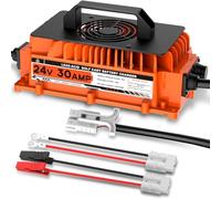 Caricabatteria da 30 A 24 V Caricatore rapido per carrello elevatore da 24 Volt con spina Anderson Caricabatterie al piombo per ascensore Sicorssor, martinetto per pallet, tosaerba, lavapavimenti per