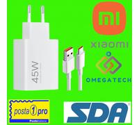 Caricabatteria da 45W Originale Xiaomi Rapido +Cavo Usb-C Caricatore Fast Bianco