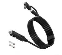 Caricabatteria da auto 12 V-24 V, cavo di alimentazione per camper e barca con protezione fusibile, cavo di prolunga da 2 metri CC da 14 AWG per generatore portatile Jackery (nero, 14 AWG 2 M)