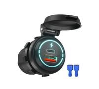 Caricabatteria da auto 12V/24V QC3.0 con cover protettiva Black