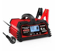Caricabatteria da auto 20 A 12 V/24 V 10 A Caricabatteria da auto Smart Charger per auto completamente automatico con display LCD, per batteria per auto e moto e 12V LiFePO4