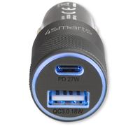 Caricabatteria da auto 4smarts Rapid+ con Quick Charge e PD 27W nero NEW