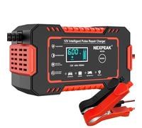 Caricabatteria da Auto, 6A 12V Caricatore Intelligente Moto con Schermo LCD Touch Screen Compensación de Temperatura per Tosaerba o Barca
