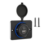 Caricabatteria da auto, 8 x 6 cm, caricatore USB con alimentazione, caricabatterie portatile per auto, universale PD USB C, porta QC3.0, adattatore per presa veloce, presa USB impermeabile,