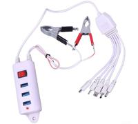 Caricabatteria da auto a 3 porte USB con interruttore, adattatore multipresa compatto per ricarica rapida telefoni e tablet, in plastica bianca, 8 x 3,5 cm