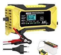 Caricabatteria da auto, caricabatterie intelligente per moto da 12 V di manutenzione | Elettronica automobilistica con schermo LCD e compensazione della temperatura per veicoli ricreativi e