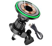 Caricabatteria da auto - Caricatore da auto con design magnetico, rotazione a 360°, supporto di ricarica rapida per presa d'aria e cruscotto per auto