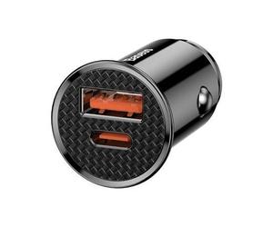 Caricabatteria da auto circolare Baseus PD QC4.0+ 5A 30W (nero)