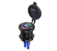 Caricabatteria da auto con display digitale - Ricarica rapida PD/QC3.0ř per veicoli elettrici e moto | Due porte ricarica rapida USB ave monitor tensione | Per telefono e tablet, ultimo adattatore