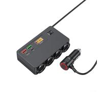 Caricabatteria da auto con inverter multi dispositivo con 9 porte, la tua elettronica rimane carica