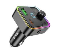 Caricabatteria da auto con trasmettitore FM Bluetooth PD e QC3.0 da 30 W, adattatore dual USB-A e USB-C a ricarica rapida con chiamate in vivavoce, lettore musicale wireless per iPhone e Android