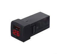 Caricabatteria da auto da 36 W con tecnologia QC3 0 e PD, doppia porta USB e display di tensione, per veicoli Toyota, compatibile con 12 V 24 V (rosso)
