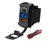 Caricabatteria da auto Dual USB con display digitale che mostra lo stato di carica e la tensione, dotato di ricarica rapida QC3 0 e PD per l'uso in auto, SUV, furgoni e barche