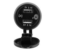 Caricabatteria da Auto Dual USB, Yctze Smart Doppia Porta USB Caricabatteria da Auto Dual USB Presa Accendisigari Modifica Auto con Voltmetro 12?24V 2.1A + 2.1A(rosso)