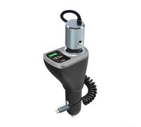 Caricabatteria da auto espandibile 3 in 1, 12 V, 24 V, con 4 porte di uscita USB, display digitale per tensione della batteria, tecnologia di ricarica super veloce e controlli di sicurezza (grigio)