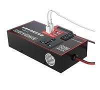 Caricabatteria da auto inverter - Convertitore da 220 V, in alluminio resistente, adattatore USB da 1500 W con porte multiple | Centrale elettrica professionale per camion, barca, veicolo marino
