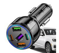 Caricabatteria da auto multi porte, caricabatteria da auto USB C | Caricabatteria da auto veloce Adattatore per auto, adattatore per auto USB multifunzionale per berline, SUV, camion, navi, esterni
