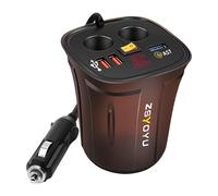 Caricabatteria da auto multiplo - adattatore per auto ad alta velocità con schermo, inverter di ricarica portatile Dispenser di energia multifunzionale con prese USB, caricatore rapido a forma di