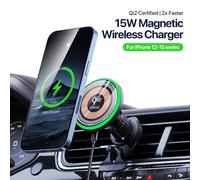 Caricabatteria da auto per telefono wireless magnetico trasparente con supporto per telefono per auto con magnete per presa d'aria wireless Qi2 2X a ricarica rapida