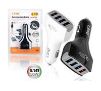 CARICABATTERIA DA AUTO RICARICA VELOCE 4 PORTE USB 5V 9V 12V 24V 7.2A 36W C-9V36
