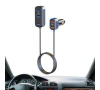 Caricabatteria da auto tipo C,Adattatore universale sicuro con cavo,Adattatore per auto con porte multiple - per telefono portatile SUV auto viaggio ufficio hotel viaggio