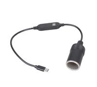 Caricabatteria da auto tipo C, da 5 V a 12 V, con indicatori di potenza, per elettronica e accessori, adattatore per accendisigari