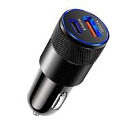 Caricabatteria da auto USB-C, 38 W a doppia porta PD e 20 W/QC 3.0, caricabatterie da auto ricarica rapida, caricabatterie USB per accendisigari compatibile con iPhone 15/14 Pro Max, Samsung Galaxy