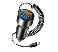 Caricabatteria da auto USB C a ricarica rapida - Adattatore per accendisigari a doppia porta, caricatore compatto di tipo C | Adattatore per accendisigari USB PD QC 3.0, presa USB veloce per auto