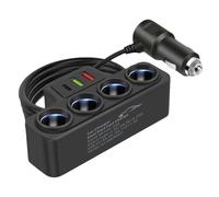 Caricabatteria da auto USB C - ABS DC12V 24V 120W | Adattatore da 1 a 4 PD 30 W QC3.0 Ricarica rapida, stazione ad alta velocità, estensore porta veicolo, hub di alimentazione multipresa, accessorio e