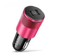 Caricabatteria da auto USB C Dual PD 2.4 A Output supporta la ricarica rapida per telefoni, tablet e altri dispositivi USB C in auto (rosa)