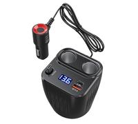 Caricabatteria da auto veloce, 60 W, cavo retrattile plug-and-play antiscivolo, adattatore per auto a 2 porte, per cellulare, auto, camion, batteria per uomini e donne