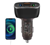 Caricabatteria da auto veloce, caricatore da auto | caricatore da auto USB-C, adattatore per caricabatterie da auto da 95 W 5 in 1 caricatore automatico con display digitale per smartphone e auto
