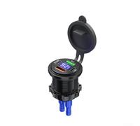 Caricabatteria da auto veloce da 60 W con doppie porte USB per moto e camion da 12 V 24 V, compatibile con protocollo Qc3.0 Pd colore nero (quattro fori)