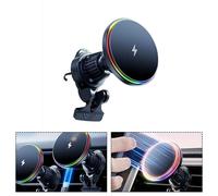 Caricabatteria da auto wireless 15W con supporto magnetico regolabile e luce RGB