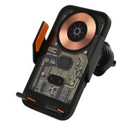 Caricabatteria da auto wireless, adattatore per ricarica rapida, supporto per telefono, guscio trasparente, staffa girevole a 360°, supporto per telefono con pulsante touch (C10)