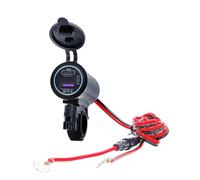 Caricabatteria da moto per cellulare | Doppia presa di ricarica USB | Caricatore per cellulare | Caricatore rapido modificato QC3.0 + caricatore per cellulare PD per auto 12-24 V barche, , moto