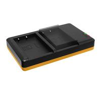 Caricabatteria doppio (Corrente, USB) per BLS-1, BLS-5, BLS-50 / Olympus E-… / PEN E-P/PL/PM… / OM-D E-M10 (Mark I/II/III) - v. lista! - Alimentatore 2A incluso