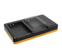 Caricabatteria doppio (Corrente, USB) per Olympus BLN-1 BLN1 / PEN E-P5 / OM-D E-M1, E-M5 (Mark I, II) / PEN-F - Alimentatore 2A incluso - 2 batterie simultaneamente caricabili
