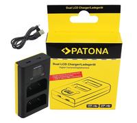 PATONA BLX-1 Caricabatteria (1713 USB Dual LCD Mini) compatibile con OM System Olympus OM-1 / Alimentazione tramite USB-C o Micro USB