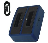 Caricabatteria doppio (Micro-USB, senza adattatori) per Samsung SLB-10A / Toshiba Camileo X-Sports/JVC Adixxion/Silvercrest/Medion Action Cam.. v. lista