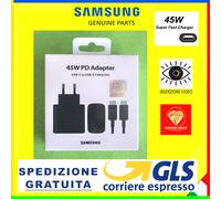 CARICABATTERIA E CAVO ORIGINALE 45W SAMSUNG USB-C ULTRA FAST CHARGE EP-TA845